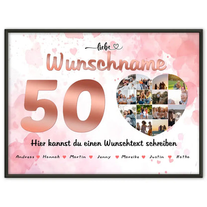 Fotocollage personalisiert für Schwester zum 50 Geburstag