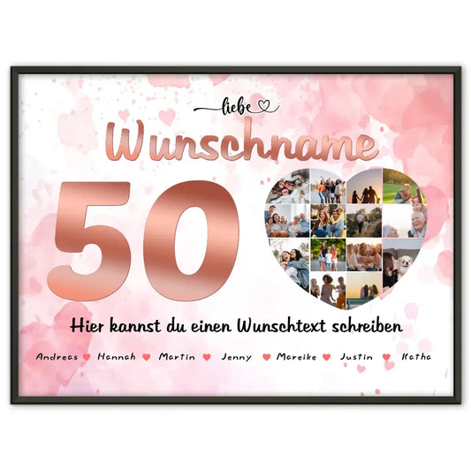Fotocollage personalisiert für Schwester zum 50 Geburstag