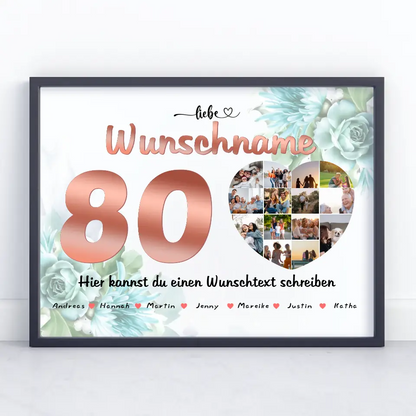 80 Geburstag Poster für Tante Personalisiert Wunschname 14 Fotos