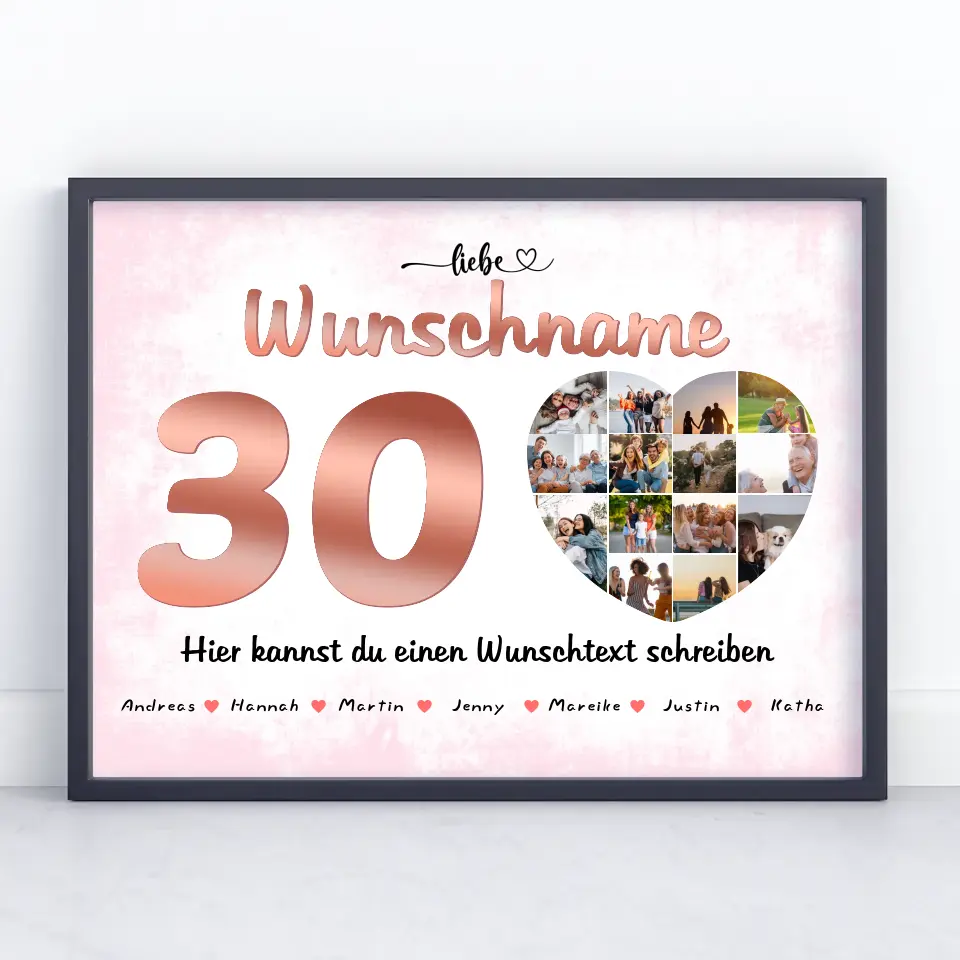 30 Geburstag Poster für Schwester Personalisiert Wunschname