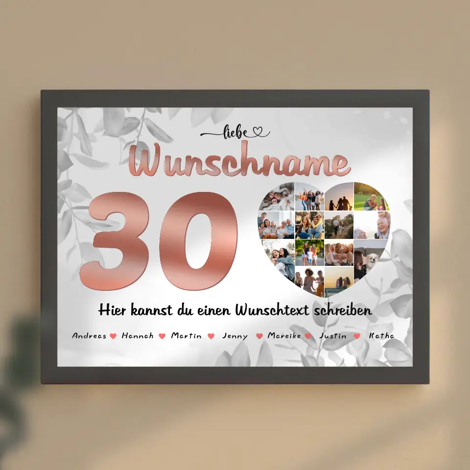 Personalisiertes Tante Poster 30 Geburstag Geschenkidee Fotocollage
