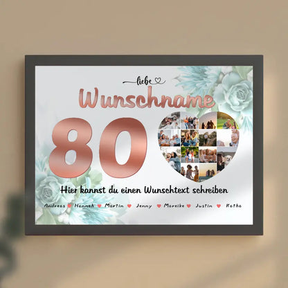 80 Geburstag Poster für Tante Personalisiert Wunschname 14 Fotos