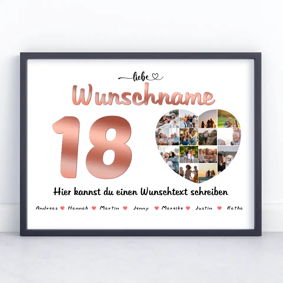 personalisiertes beste freundin poster 18 geburstag fotocollage 3