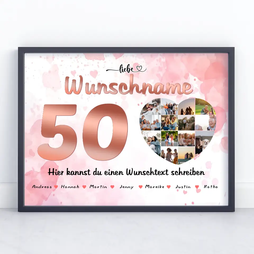 Fotocollage personalisiert für Schwester zum 50 Geburstag