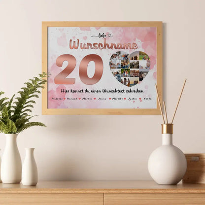 Patentante Poster personalisiert für 20 Geburstag Alles Liebe & Gute