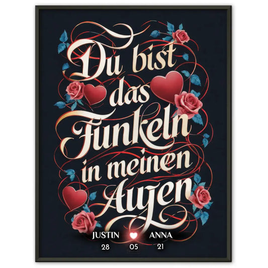 Personalisiertes Liebesposter Du Bist Das Funkeln In Meinen Augen