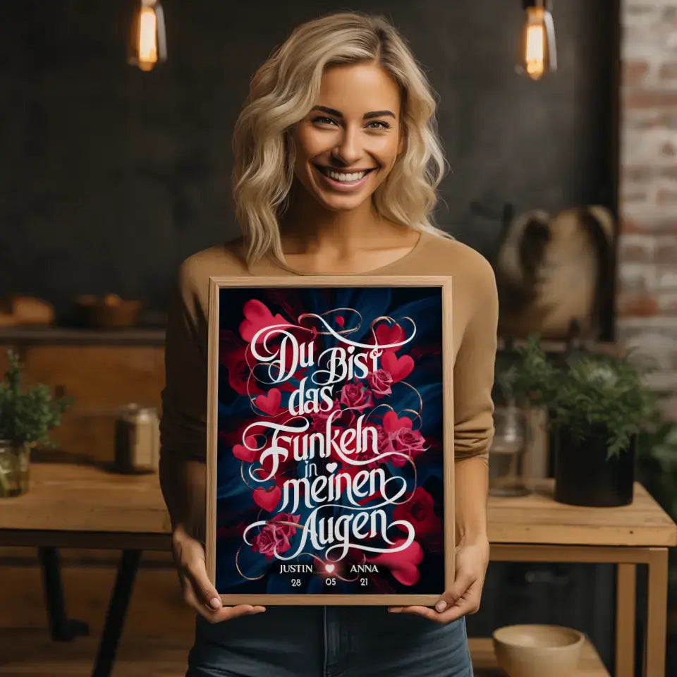 Poster für Freundin Du Bist Das Funkeln Liebesposter personalisiert