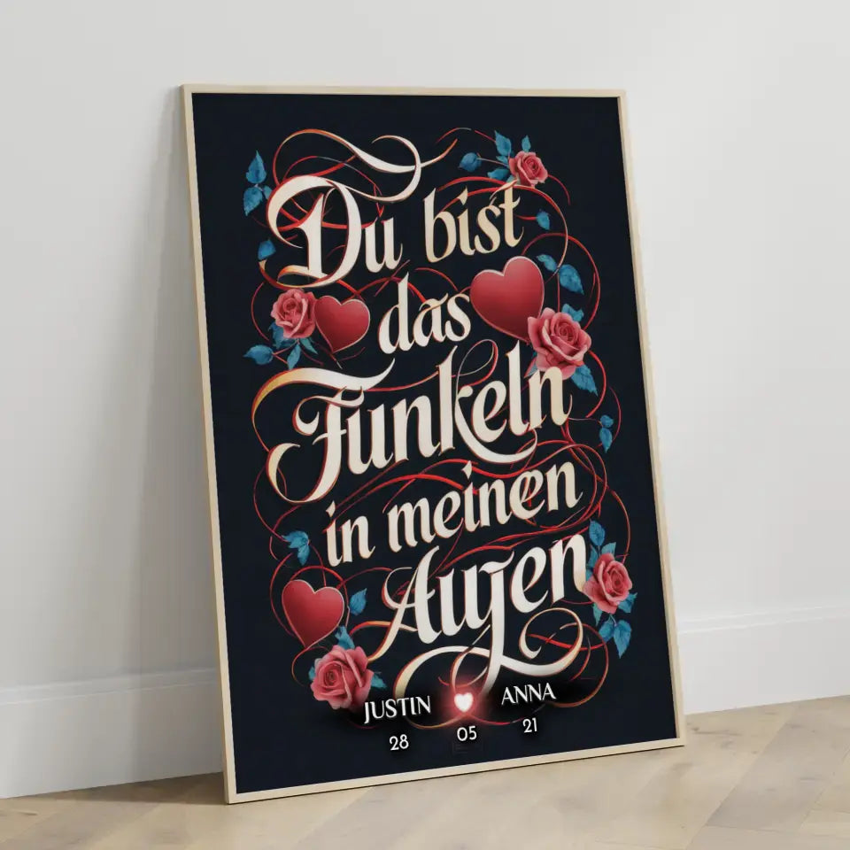 Personalisiertes Liebesposter Du Bist Das Funkeln In Meinen Augen