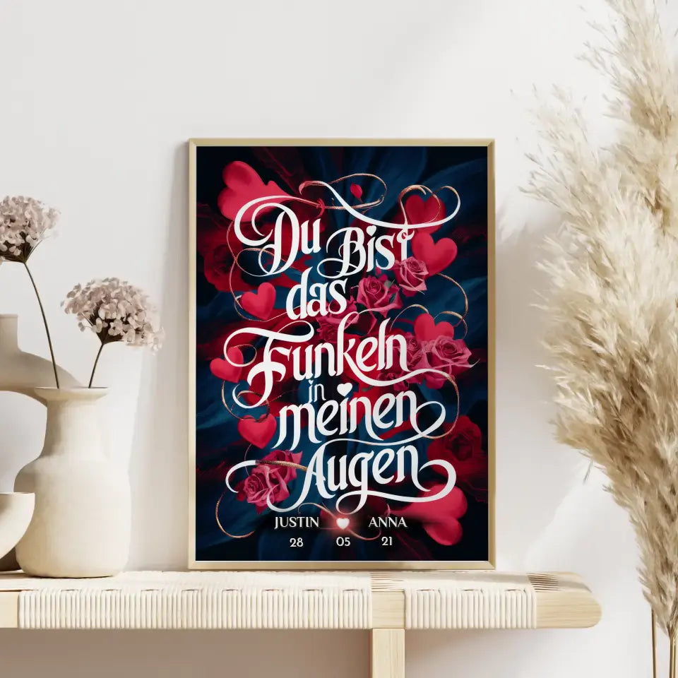 Poster für Freundin Du Bist Das Funkeln Liebesposter personalisiert