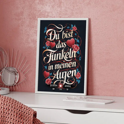 Personalisiertes Liebesposter Du Bist Das Funkeln In Meinen Augen
