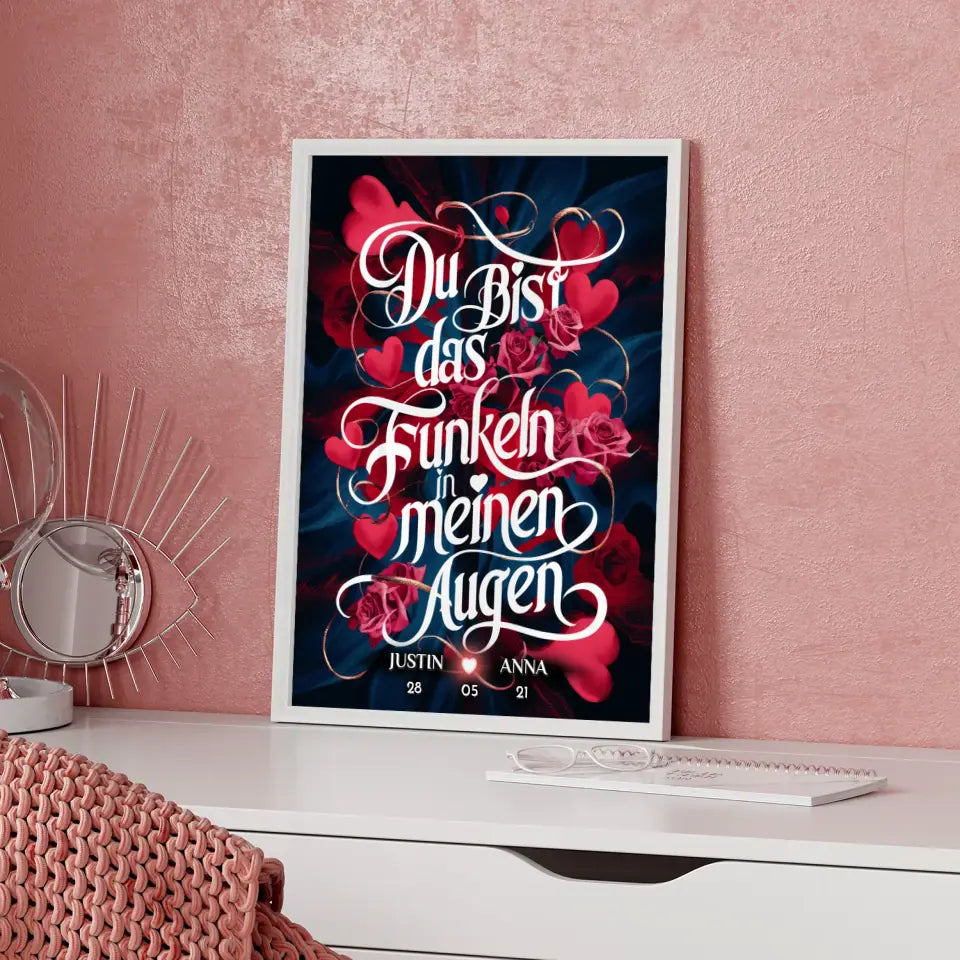 Poster für Freundin Du Bist Das Funkeln Liebesposter personalisiert