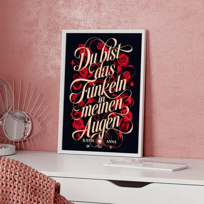 Poster Geschenk personalisiert Du Bist Das Funkeln Geschenk für Paare