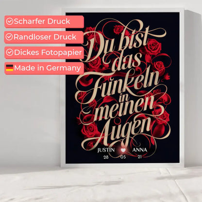 Poster Geschenk personalisiert Du Bist Das Funkeln Geschenk für Paare