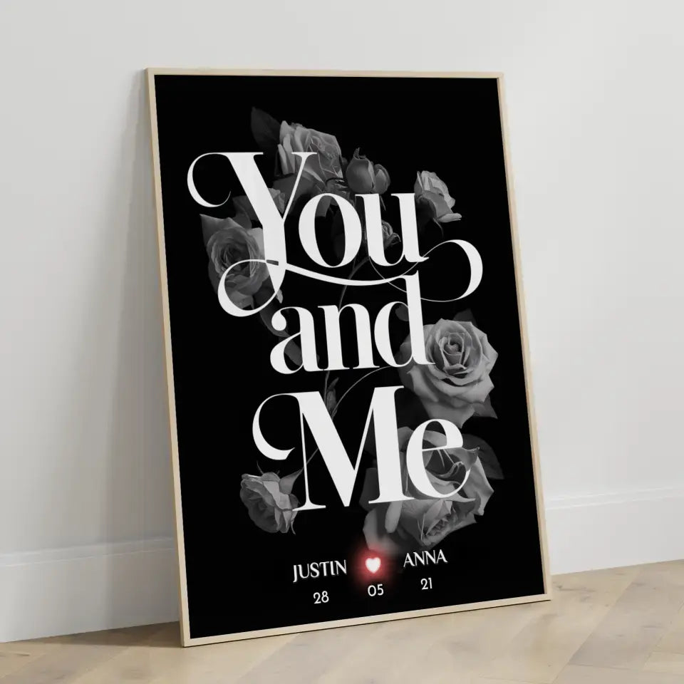 Personalisiertes Paar Poster You And Me Love