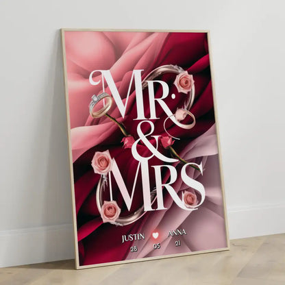 Personalisiertes Poster für Paare Mr & Mrs Liebesbild für Sie