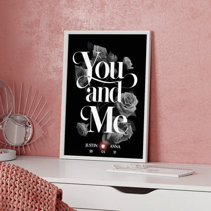 Personalisiertes Paar Poster You And Me Love