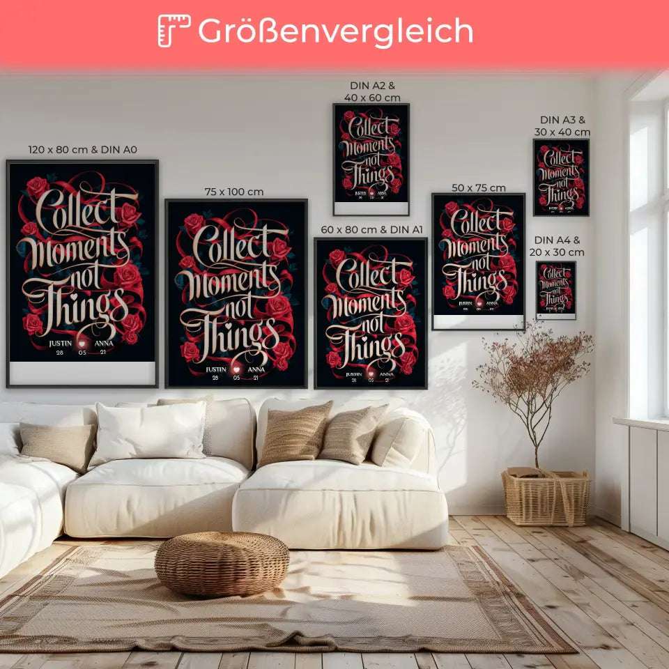 Personalisiertes Liebes Poster Collect Moments Not Things