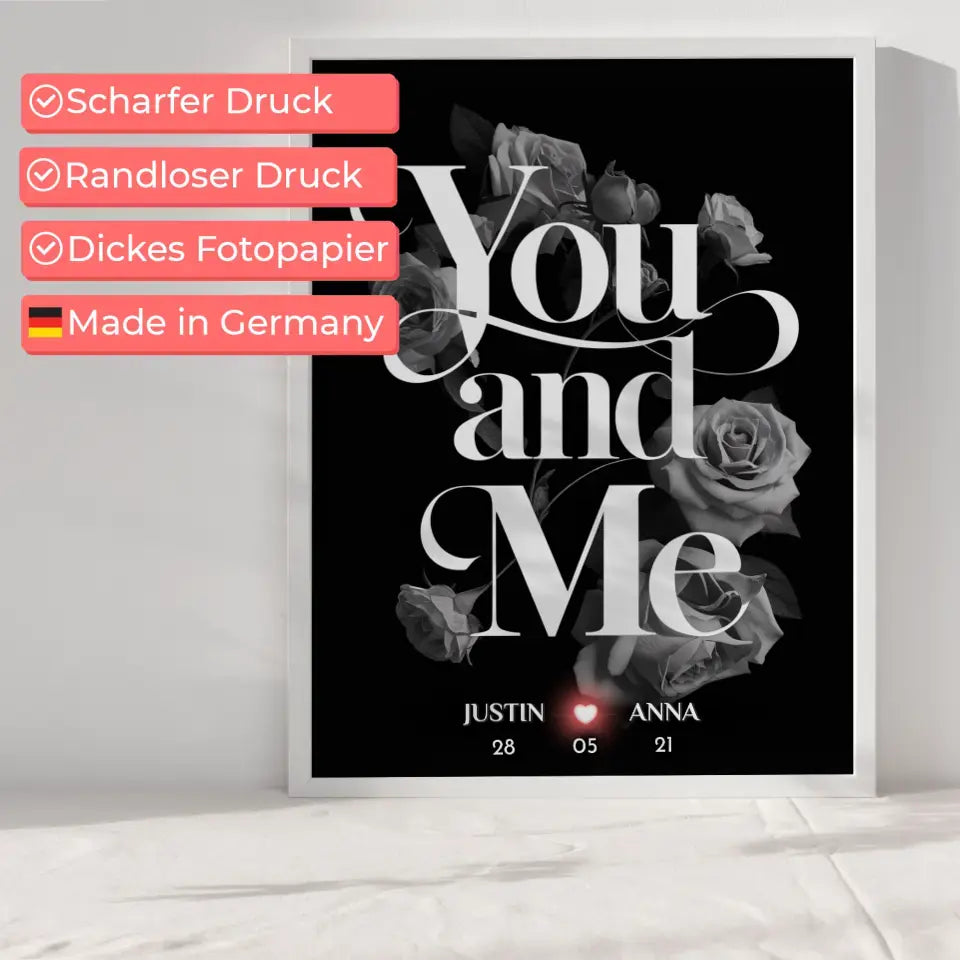 Personalisiertes Paar Poster You And Me Love