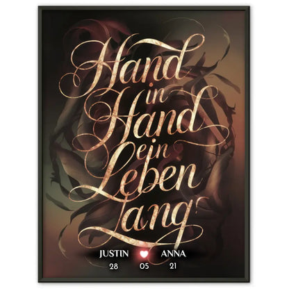 Liebesposter Hand In Hand Ein Leben Lang Personalisiert