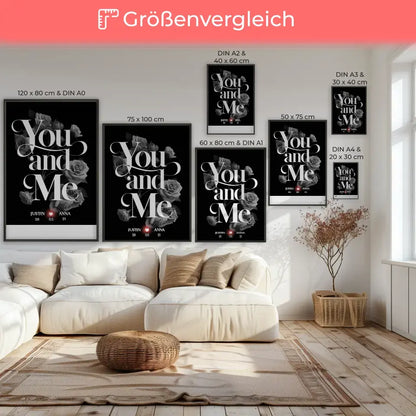 Personalisiertes Paar Poster You And Me Love