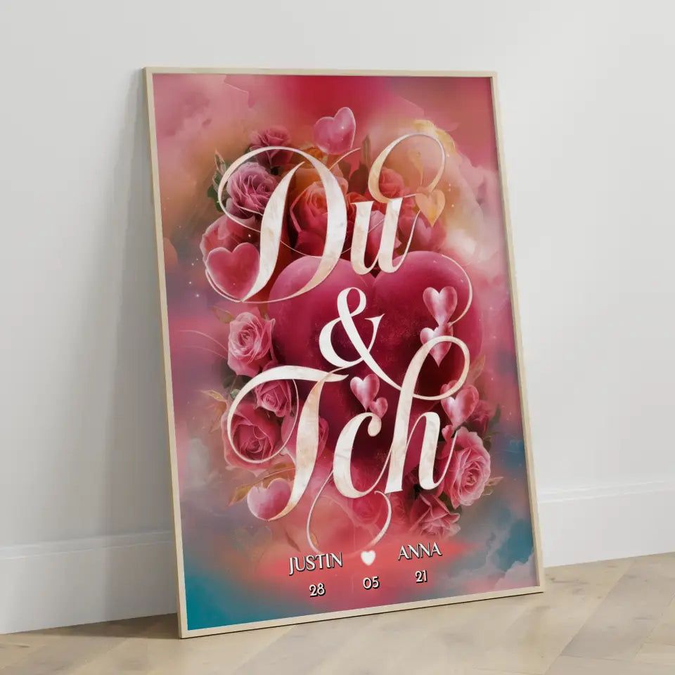 Personalisiertes Poster für Paare Du & Ich Geschenk für Freundin