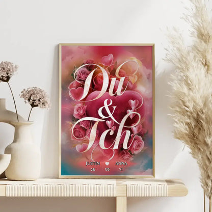 Personalisiertes Poster für Paare Du & Ich Geschenk für Freundin