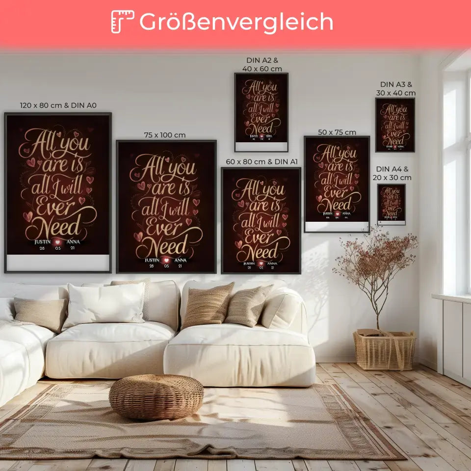 Liebesposter für Dein Schatz All You Are Geschenk Personalisiert