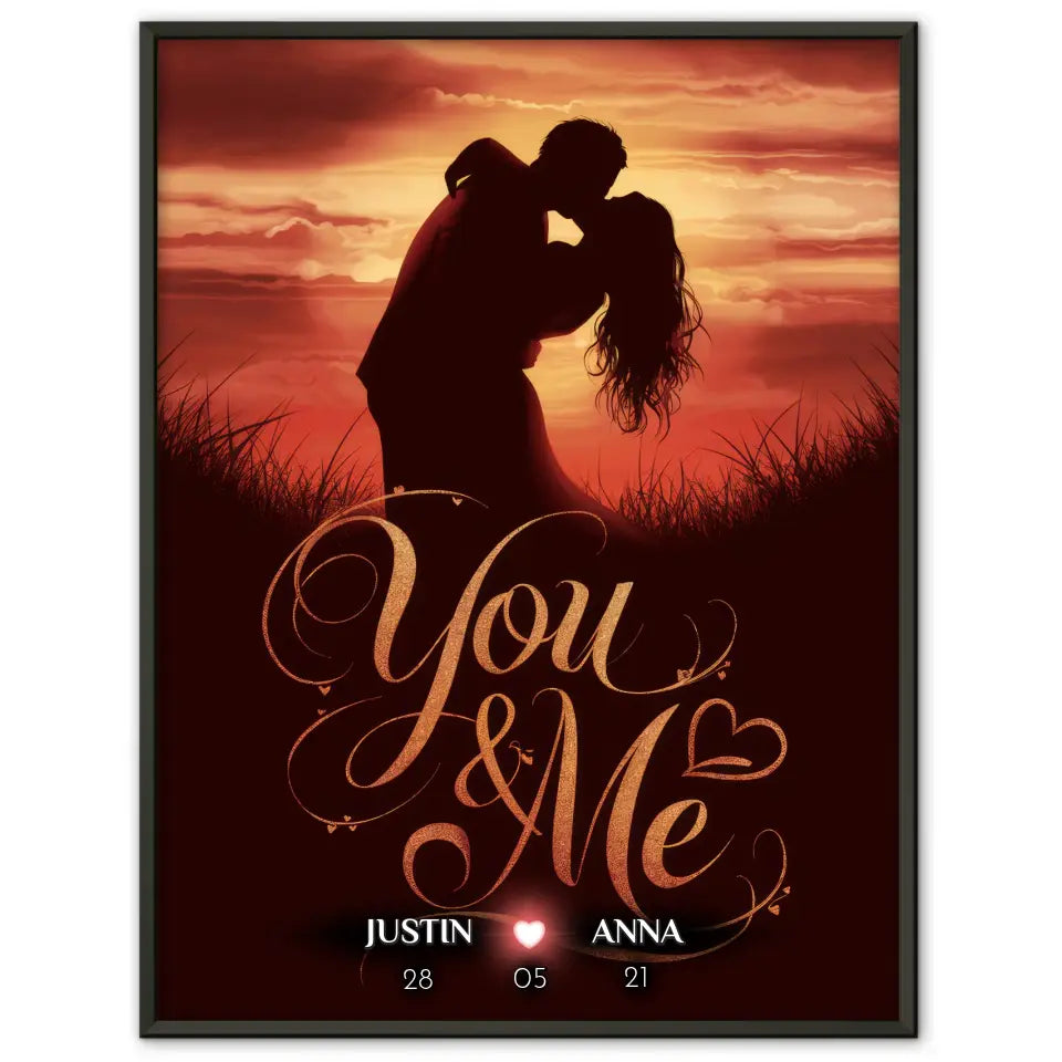 Poster Geschenk personalisiert You & Me Geschenk für Sie