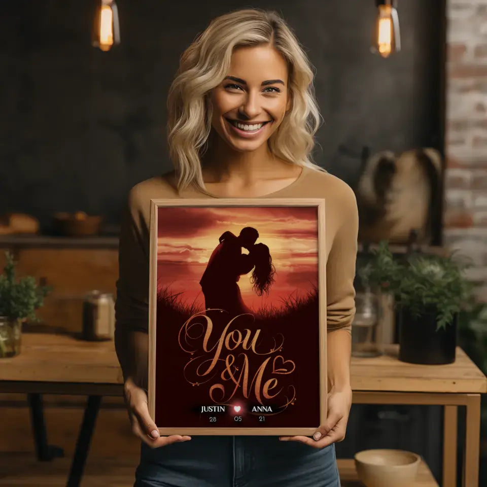 Poster Geschenk personalisiert You & Me Geschenk für Sie