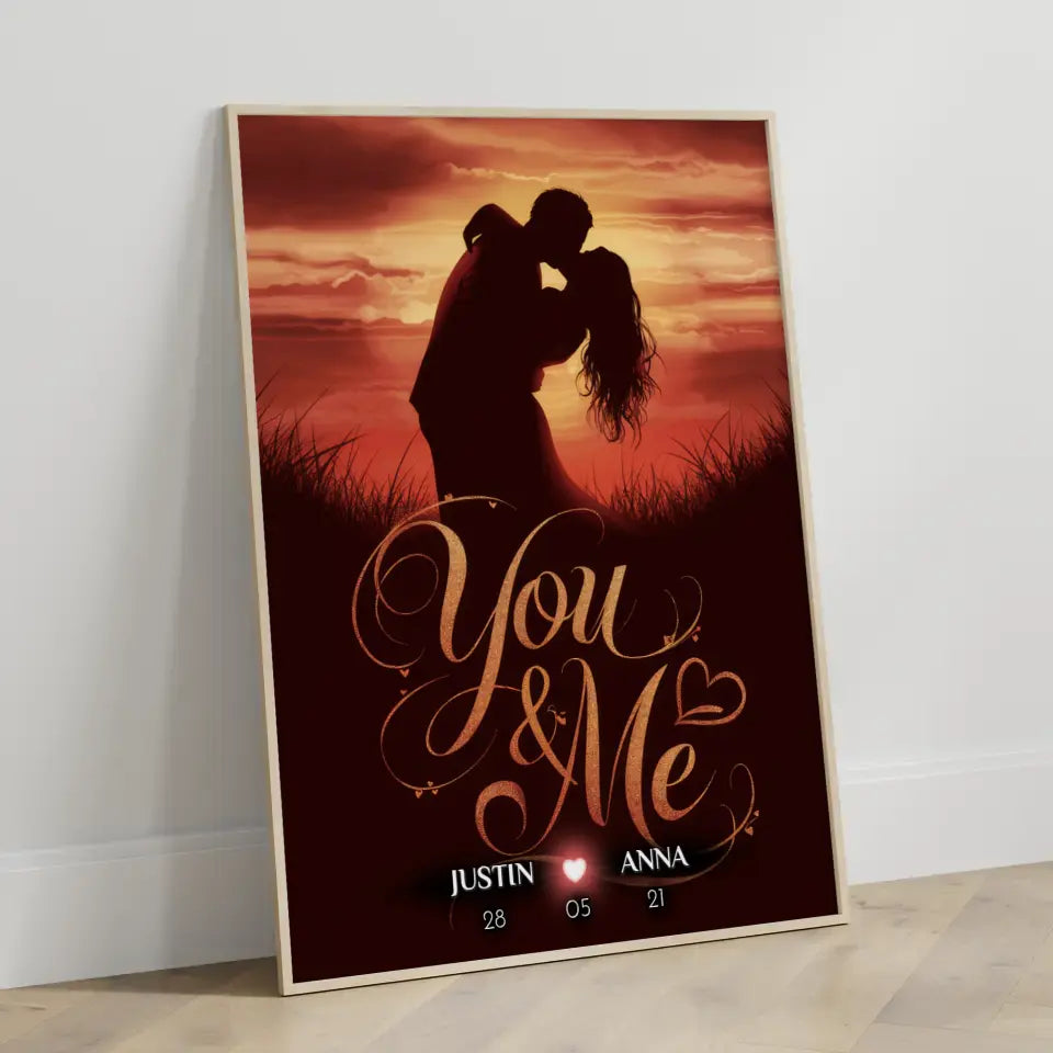 Poster Geschenk personalisiert You & Me Geschenk für Sie