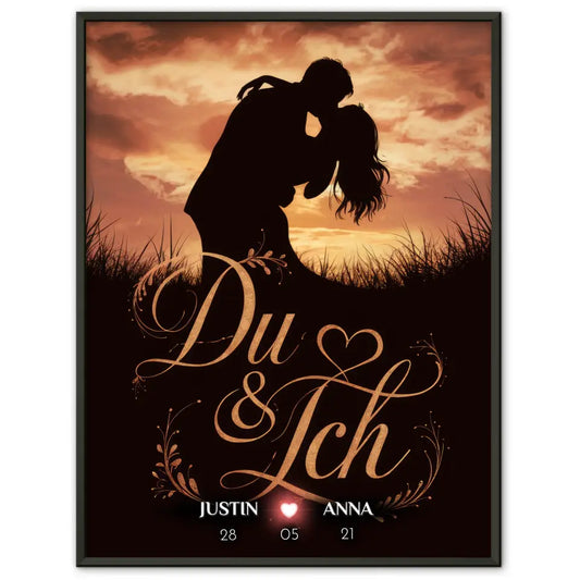 Poster personalisiert Du & Ich Geschenk für Sie Liebesbild