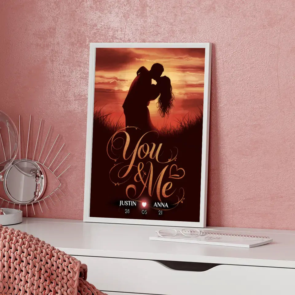 Poster Geschenk personalisiert You & Me Geschenk für Sie