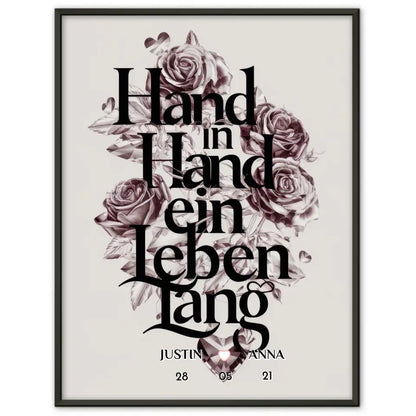 Personalisiertes Poster Paar Hand In Hand Ein Leben Lang Liebe