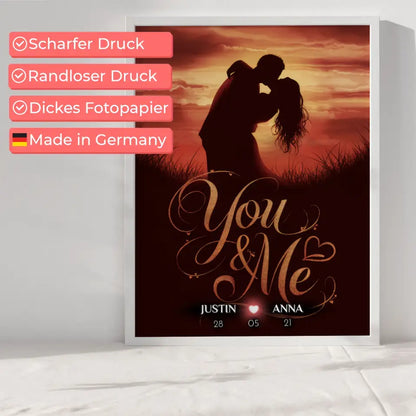 Poster Geschenk personalisiert You & Me Geschenk für Sie