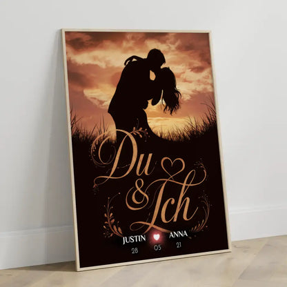 Poster personalisiert Du & Ich Geschenk für Sie Liebesbild