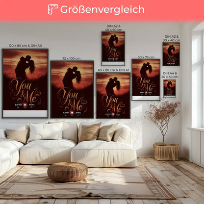 Poster für Freundin Du & Ich Liebesposter personalisiert