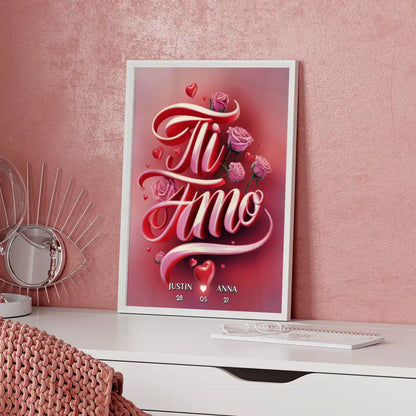 Personalisiertes Paar Poster Ti Amo Geschenk für Sie