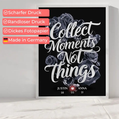Personalisiertes Poster für Paare Collect Moments Not Things Geschenk