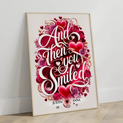 Poster Liebe Personalisiert And Then You Smiled Paare