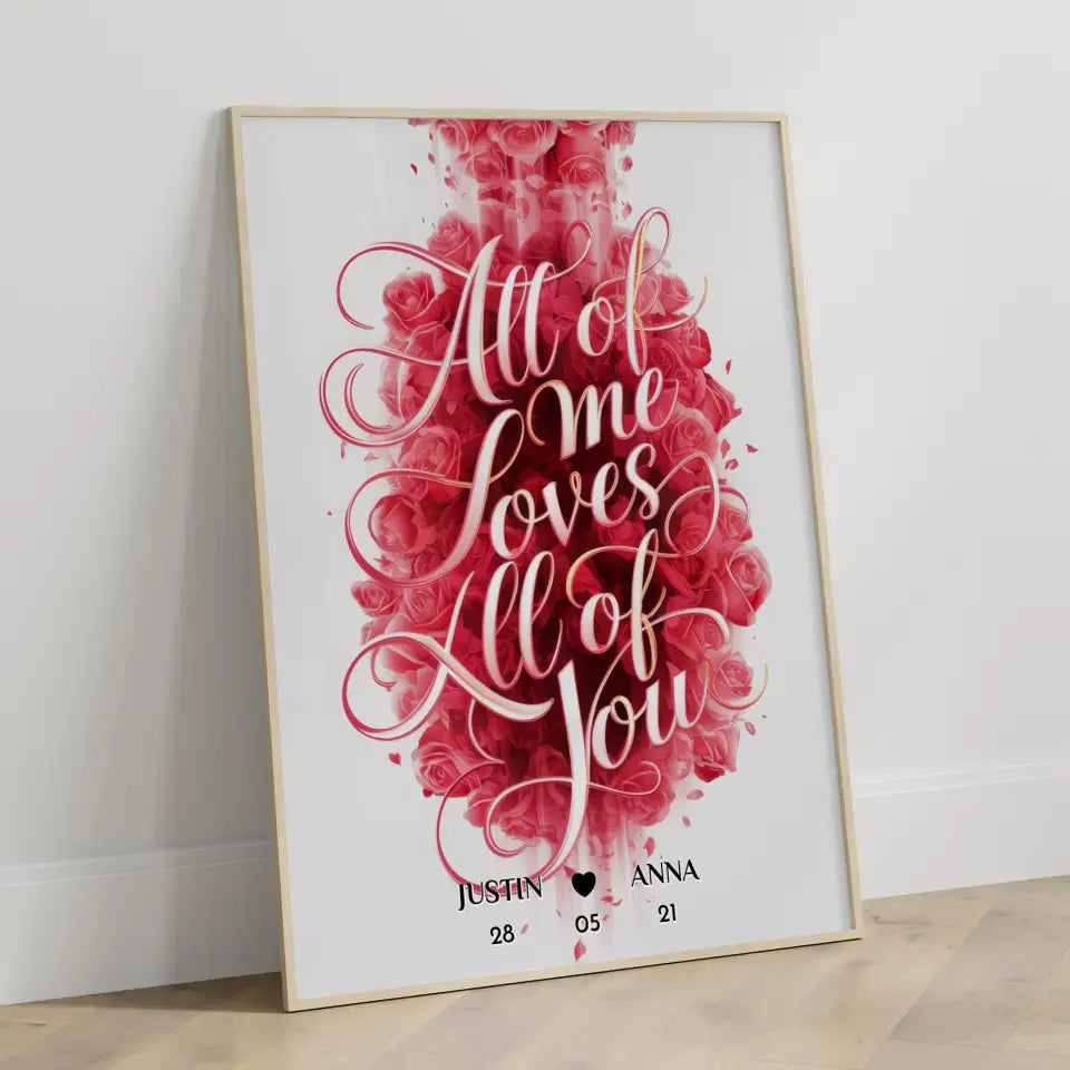 Personalisiertes Poster für Paare All Of Me Loves All Of You