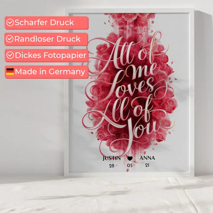 Personalisiertes Poster für Paare All Of Me Loves All Of You