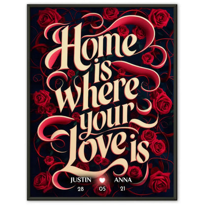 Personalisiertes Liebes Poster Home Is Where Your Love Is