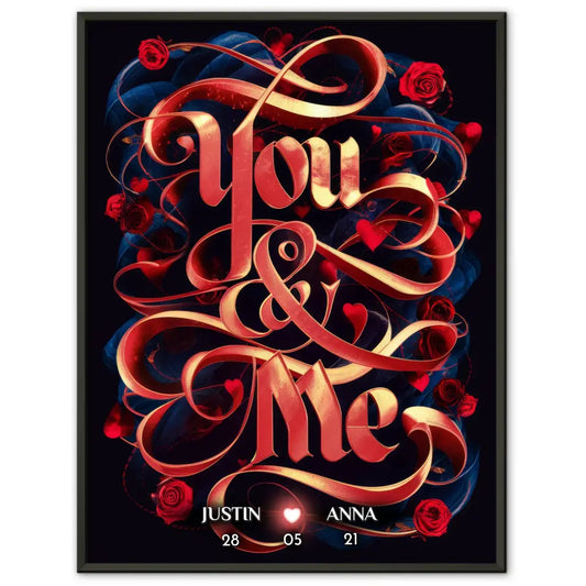 Poster Geschenk personalisiert You & Me für Paare