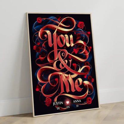 Poster Geschenk personalisiert You & Me für Paare