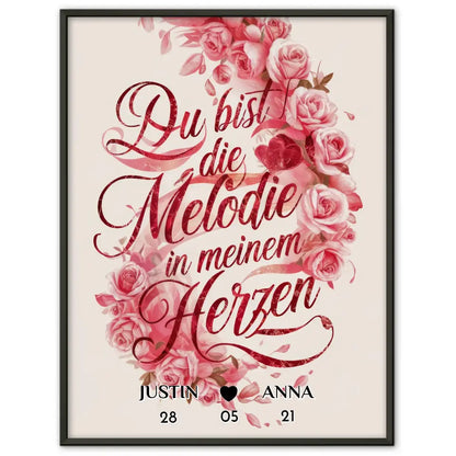 Personalisiertes Poster Paar Du Bist Die Melodie In Meinem Herzen Liebe