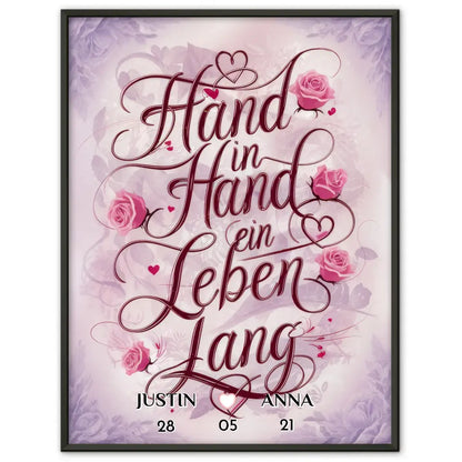 Personalisiertes Paar Poster Hand in Hand Liebesbild für Sie