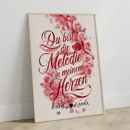 Personalisiertes Poster Paar Du Bist Die Melodie In Meinem Herzen Liebe