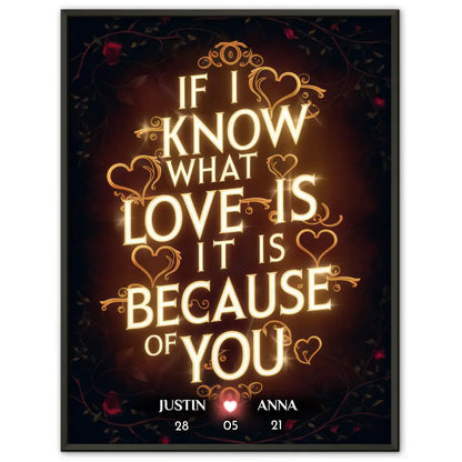 Personalisiertes Poster für Paare If I Know What Love Is Geschenk