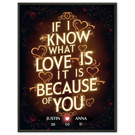 Personalisiertes Poster für Paare If I Know What Love Is Geschenk