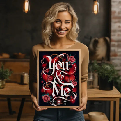 Pärchen Poster You & Me Personalisiert Verlobung Geschenk für Sie